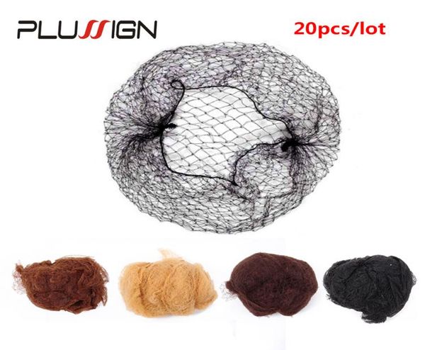 plussign 280 pcslot nylon net star dance recital buns hair extension weaving cap brown black blonde color5843841, Black;brown